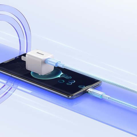 Kabel przewód Explorer z czujnikiem temperatury USB-C 100W 2m - niebieski BASEUS