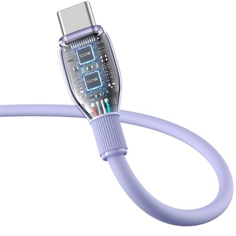 Kabel przewód Pudding USB-C 100W 2m - fioletowy BASEUS