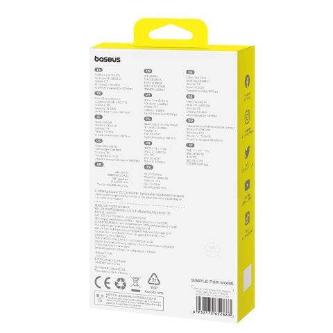 Kabel przewód Pudding USB-C 100W 2m - fioletowy BASEUS