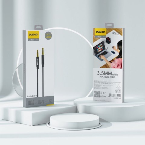 Kabel przewód stereo AUX mini jack 3.5mm 1m - czarny DUDAO