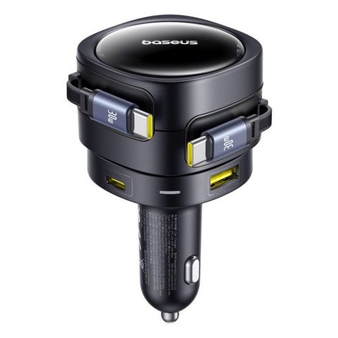 Ładowarka samochodowa ze zwijanymi kablami USB-C USB-A 90W BASEUS