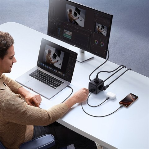 Listwa zasilająca kostka USB-A USB-C gniazdo EU 67W 1.5m BASEUS