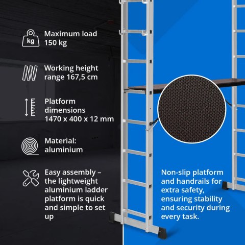Rusztowanie drabinowe składane 3w1 do 3.8 m MSW