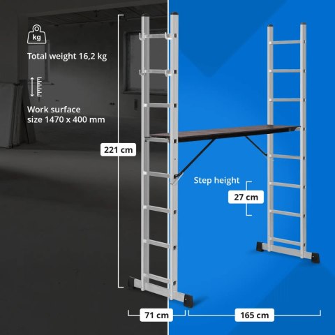 Rusztowanie drabinowe składane 3w1 do 3.8 m MSW
