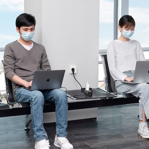 Stacja ładująca przedłużacz GaN3 USB-C USB-A gniazdo EU z kablem USB-C 100W 1m BASEUS