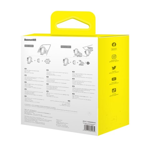 Uchwyt samochodowy zaciskowy do telefonu 5.4-7.2'' z przyssawką hakiem do kratki BASEUS