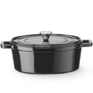 Garnek żeliwny emaliowany owalny 4.4 l 365x290x115 mm Hendi