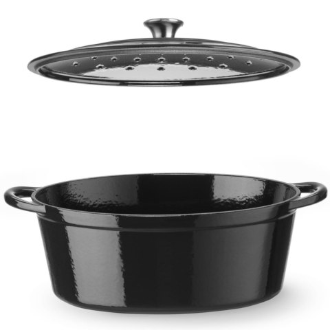 Garnek żeliwny emaliowany owalny 6.88 l 405x255x134 mm Hendi