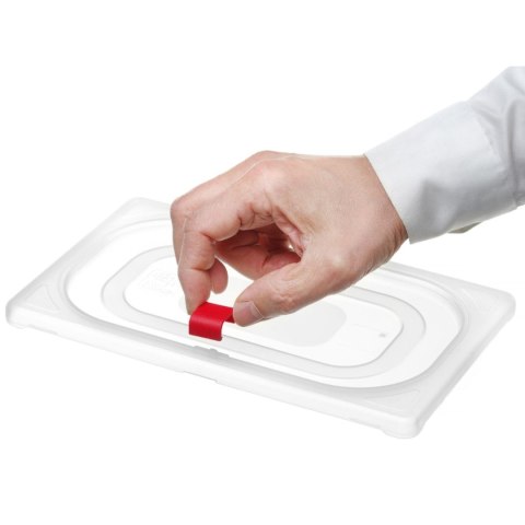 Klipsy do pojemników do żywności HACCP 12 szt. - czerwone Hendi