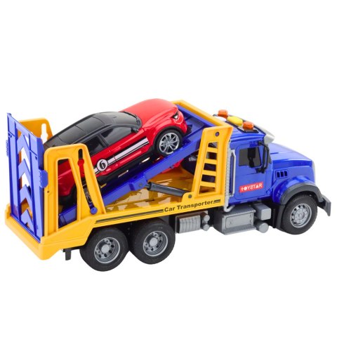 Zestaw Ciężarówka Laweta Transporter Samochód Światła Dźwięki LEAN Toys