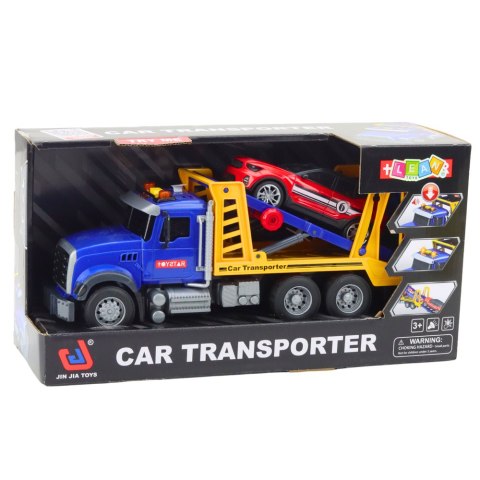 Zestaw Ciężarówka Laweta Transporter Samochód Światła Dźwięki LEAN Toys