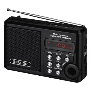 SRD 215 B Kieszonkowe radio Mp3,USB, Slot na kartę SD Bateria litowa do 10 godzin Sencor