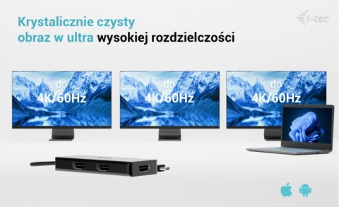 Stacja dokująca USB-C Triple 4K HDMI Video Adapter Power Delivery 100W I-tec