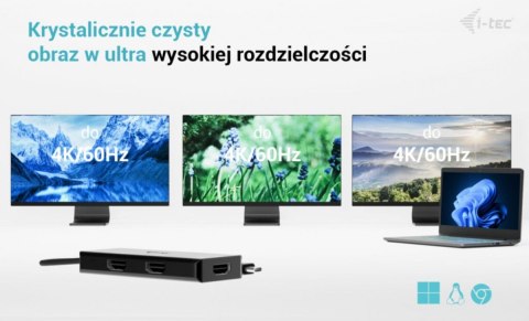 Stacja dokująca USB-C Triple 4K HDMI Video Adapter Power Delivery 100W I-tec
