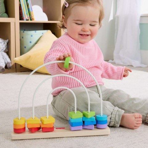Tęcza drewniane koraliki do przesuwania Fisher Price