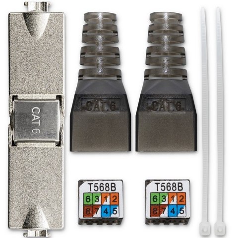 Wtyk RJ45 beznarzędziowy STP | CAT6 | JACK PIN | T568B | T568A Qoltec