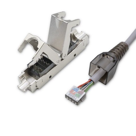 Wtyk RJ45 beznarzędziowy STP | CAT6 | JACK PIN | T568B | T568A Qoltec