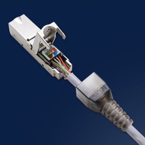 Wtyk RJ45 beznarzędziowy STP | CAT6 | JACK PIN | T568B | T568A Qoltec