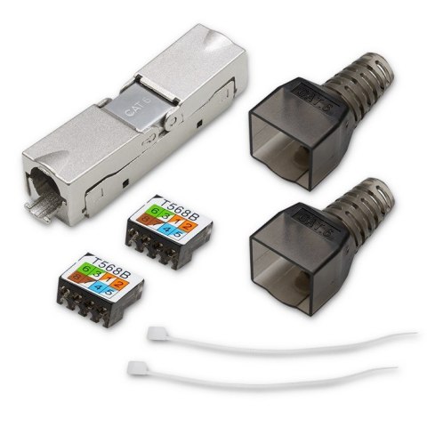 Wtyk RJ45 beznarzędziowy STP | CAT6 | JACK PIN | T568B | T568A Qoltec