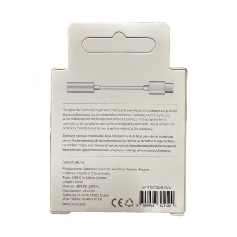 Adapter do słuchawek Samsung DAC USB-C - mini jack 3.5mm - biały SAMSUNG