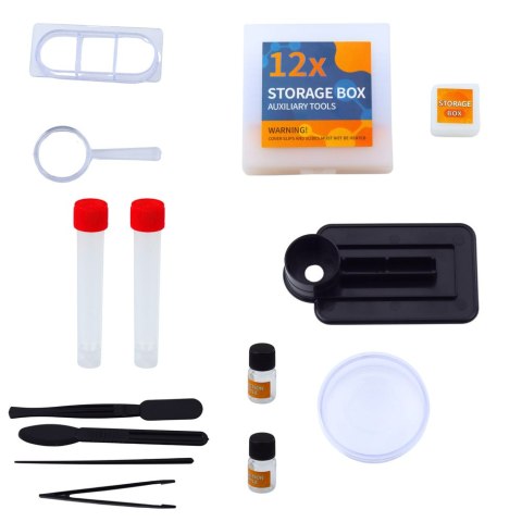 Mikroskop Edukacyjny LED Powiększenie 1200x Zestaw Naukowy Akcesoria LEAN Toys