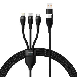 Kabel przewód 4w1 USB+USB-C do USB-C / iPhone Lightning / micro USB 1.2m - czarny BASEUS