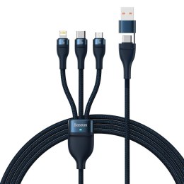 Kabel przewód 4w1 USB+USB-C do USB-C / iPhone Lightning / micro USB 1.2m - niebieski BASEUS