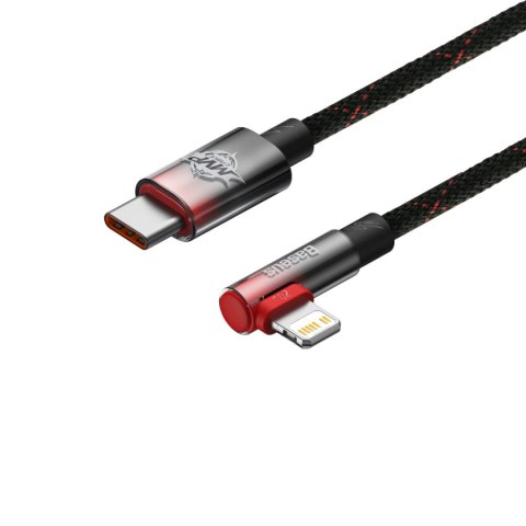 Kabel przewód kątowy MVP 2 z bocznym wtykiem USB-C / iPhone Lightning 2m - czerwony BASEUS