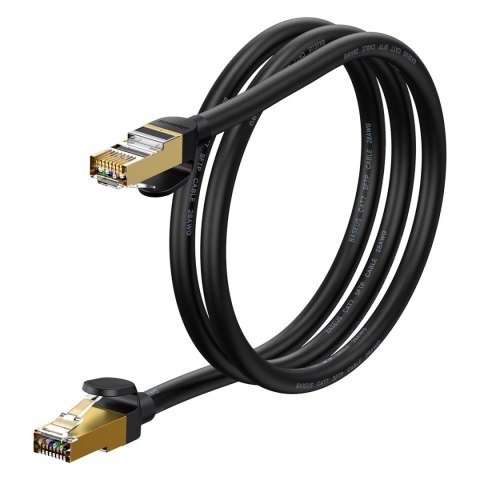 Szybki kabel sieciowy Patchcord RJ45 CAT 7 10Gbps 1m - czarny BASEUS