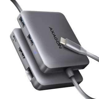 HMC-5HL Wieloportowy hub USB 5in1, 5Gbps, 2x USB-A, HDMI 4K/60Hz, GLAN, PD 100W, 15cm USB-C kabel AXAGON