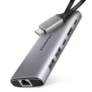 HMC-6G2L Wieloportovy hub USB 6in1, 10Gbps, 2xUSB-A, 1xUSB-C, HDMI 4K/60Hz, PD 100W, GLAN, 15cm USB-C kabel AXAGON