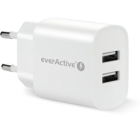 Ładowarka sieciowa 2X USB 2,4A 12W Biała EverActive