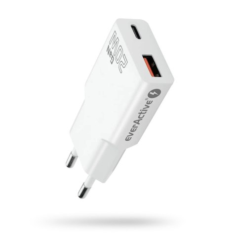 Ładowarka sieciowa SUPER SLIM QC 3.0 20W 1XUSB 1XUSB-C biała SC-340Q EverActive