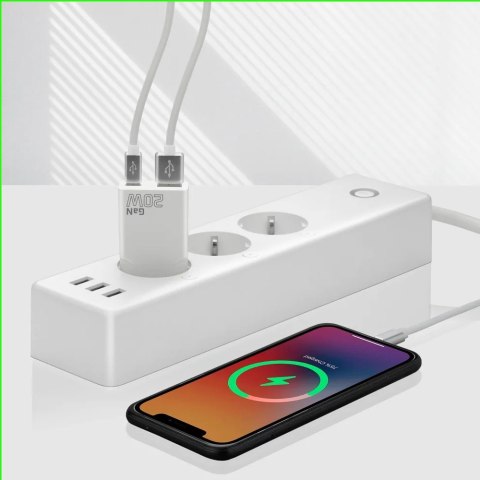 Ładowarka sieciowa SUPER SLIM QC 3.0 20W 1XUSB 1XUSB-C biała SC-340Q EverActive