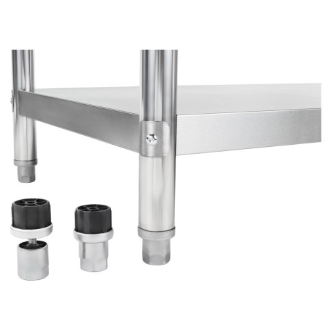 Stół do kuchni blat roboczy ze stali nierdzewnej z rantem i dolną półką 200x60cm Royal Catering