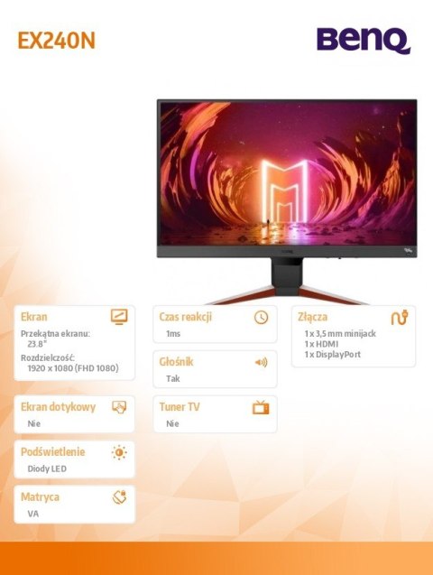 Monitor 23,8 cali EX240N LED 1ms/12mln:1/HDMI/165Hz Benq