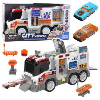Ambulans Karetka Miejska Pojazd Medyczny Napęd Światła Dźwięki LEAN Toys