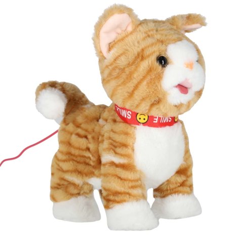 Kotek interaktywny na smyczy miauczy chodzi rusza ogonem beżowy Kik Sp. z o. o. Sp. k.