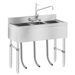 Zlew gastronomiczny ze stali nierdzewnej basen 3 komorowy 100x50cm Royal Catering