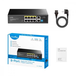 Przełącznik GS1010P 8-Port Gigabit PoE+ Switch, 2 Gigabit Uplink Ports 120W Cudy