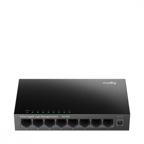Przełącznik GS108E Gigabit Light Managed Switch 8-Port Gigabit Light Managed Switch, 8 10/100/1000M RJ45 Ports, Desktop Metal  Cudy