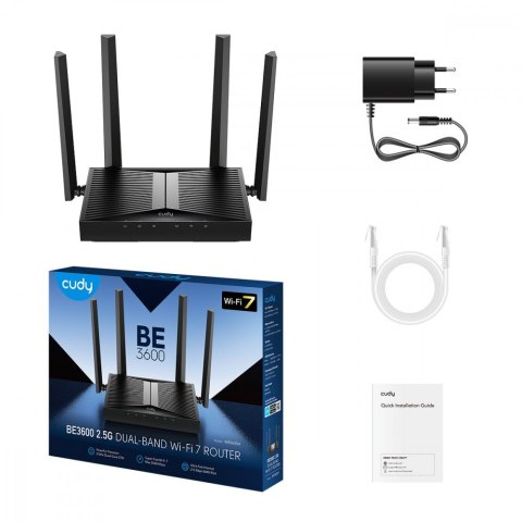 Router WR3600H Mesh 2.5G WiFi 7 BE3600 802.11be/ax/ac/a/b/g/n, 2882Mbps at 5GHz+ 688Mb Cudy