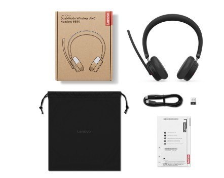 Słuchawki bezprzewodowe Dual-Mode ANC 6550 USB-A Lenovo
