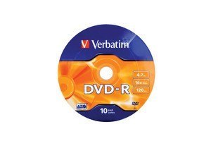 DVD-R 16x 4.7GB 10P SP Matt Silver Wrap 43729 Verbatim