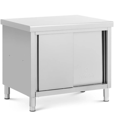 Stół blat roboczy centralny z szafką przelotową STAL 100 x 70 cm Royal Catering