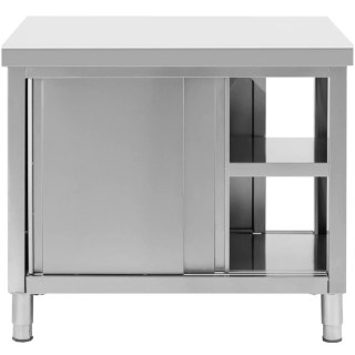 Stół blat roboczy centralny z szafką przelotową STAL 100 x 70 cm Royal Catering