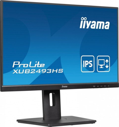 Monitor ProLite 23.8 cala XUB2493HS-B6 A, IPS, HDMI, DP, 2x2W, HAS, 300cd/m2, obrót stopy 120 stopni IIYAMA