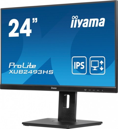 Monitor ProLite 23.8 cala XUB2493HS-B6 A, IPS, HDMI, DP, 2x2W, HAS, 300cd/m2, obrót stopy 120 stopni IIYAMA