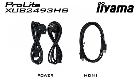 Monitor ProLite 23.8 cala XUB2493HS-B6 A, IPS, HDMI, DP, 2x2W, HAS, 300cd/m2, obrót stopy 120 stopni IIYAMA