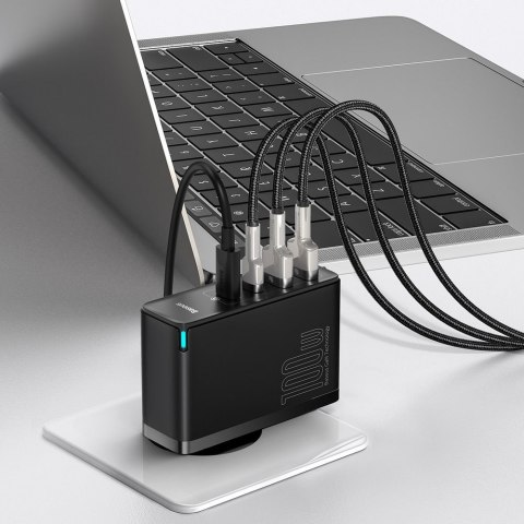 Szybka ładowarka sieciowa GaN2 Pro USB USB-C QC PD 100W czarny BASEUS